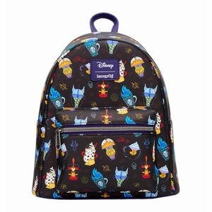 NEW Loungefly Disney Villains Drinks Mini Backpack